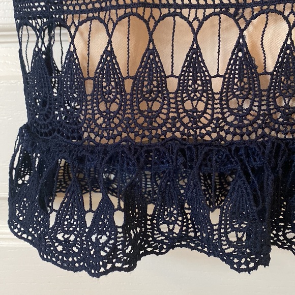 Navy Blue Crochet Dress - Picture 4 of 5